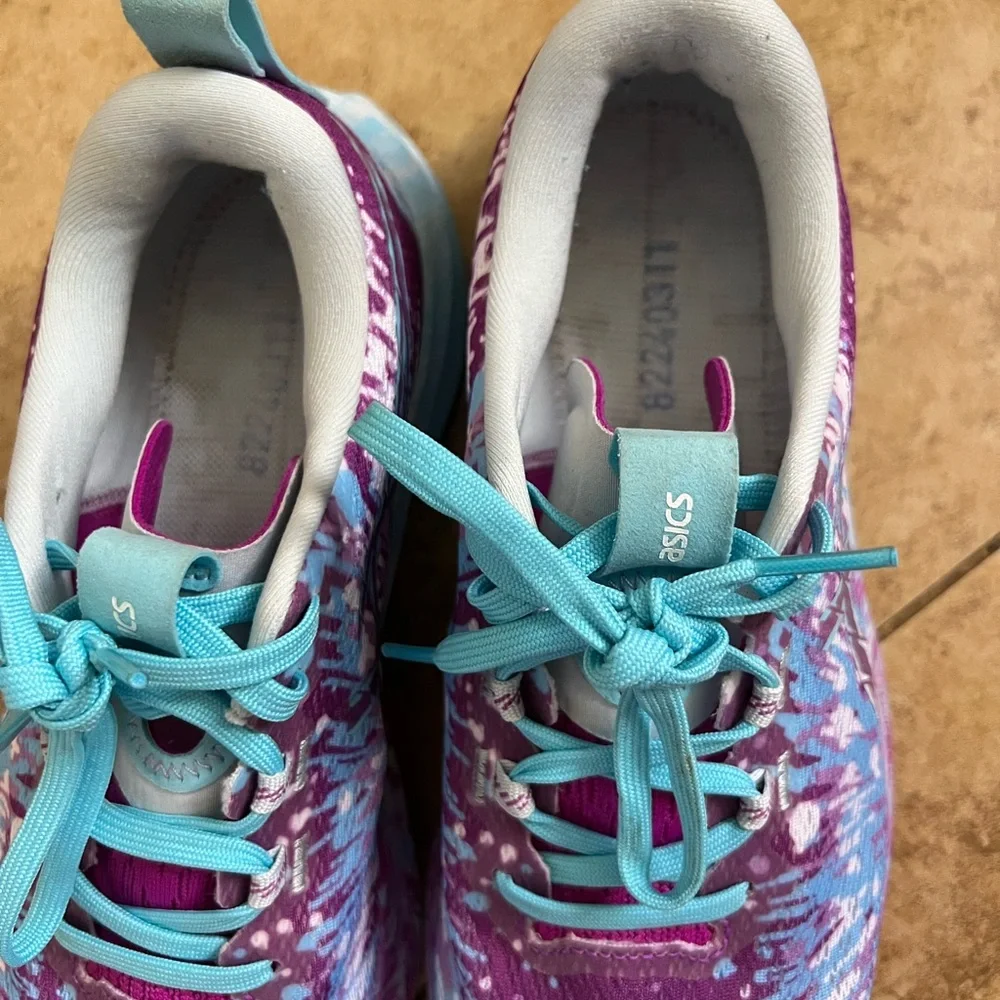 Asics Vibrant Purple and Teal Sneakers - Picture 2 of 7